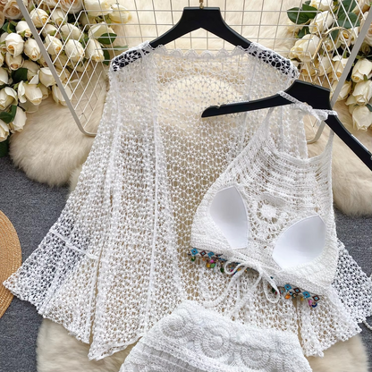 CAMI WITH CARDIGAN & SKIRT