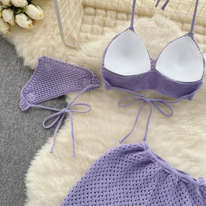 KNITTED TOP & MINI SKIRT