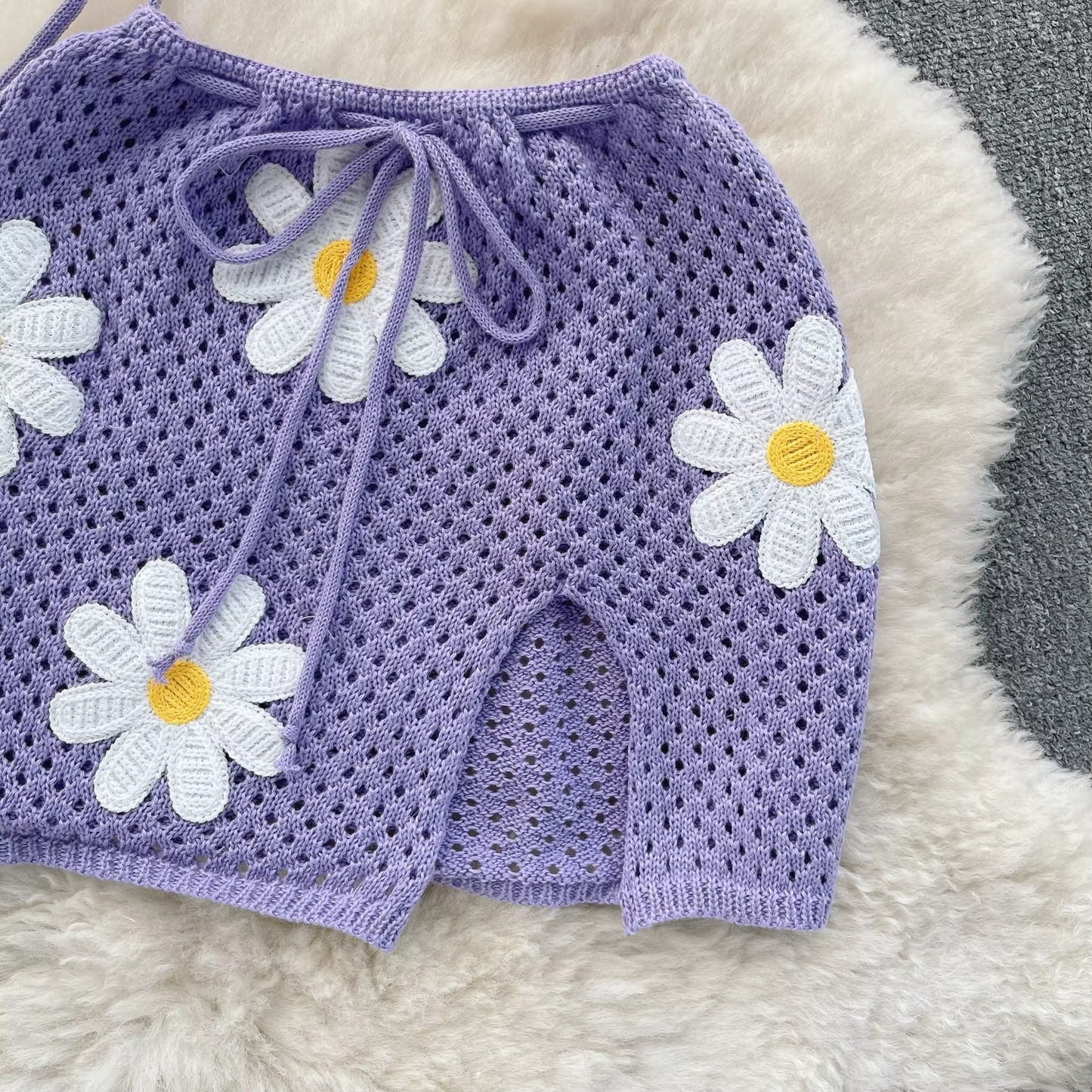 KNITTED TOP & MINI SKIRT