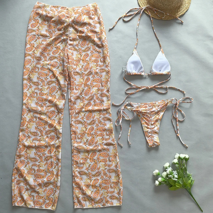 BIKINI + COVERUP PANT RESORT WEAR