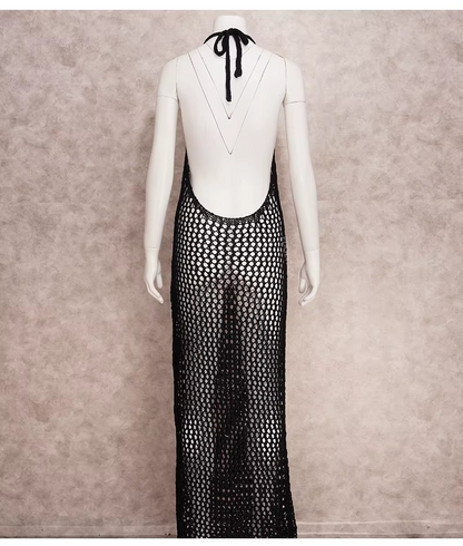 MESH SIDE-SPLIT COVER UP