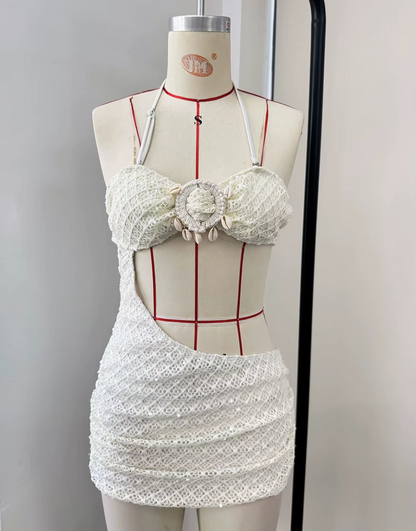 CUTOUT HALTER SKIRT