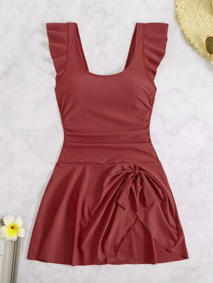RUFFLE U-NECK BEACHWEAR