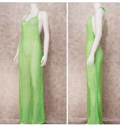 MESH SIDE-SPLIT COVER UP