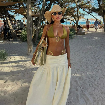 RING LINK BIKINI LONG SKIRT SET