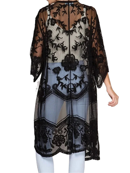 LACE 3/4 SLEEVE COVER-UP