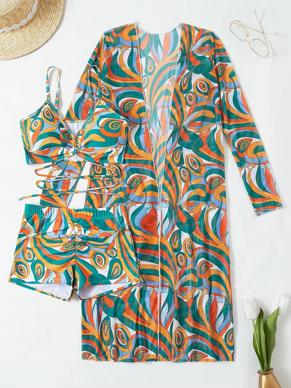 3-PIECE TROPICAL BEACHWEAR