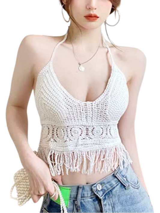 BOHO HALTER CROP TOP