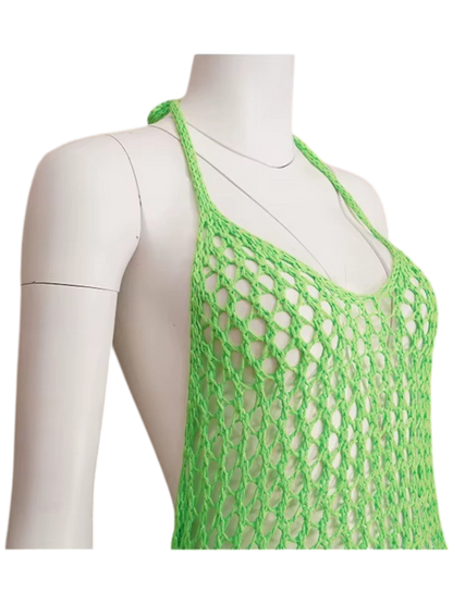 MESH SIDE-SPLIT COVER UP
