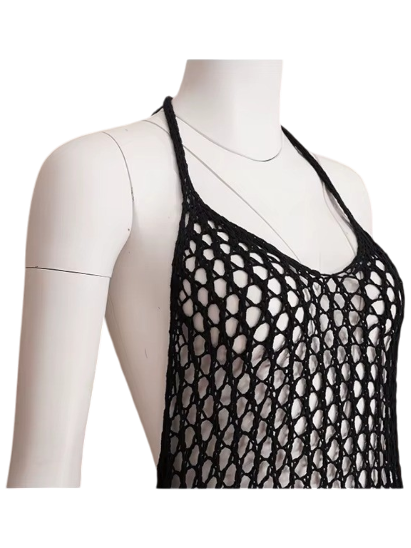 MESH SIDE-SPLIT COVER UP