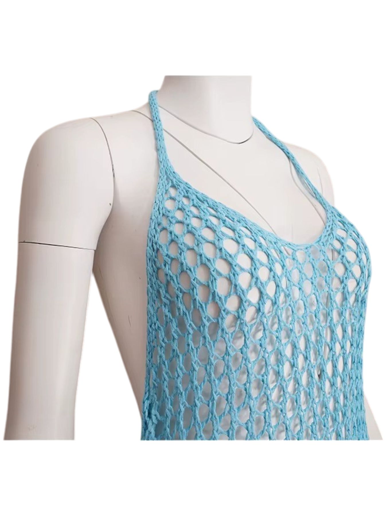MESH SIDE-SPLIT COVER UP