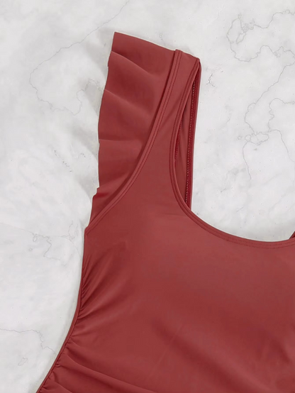 RUFFLE U-NECK BEACHWEAR