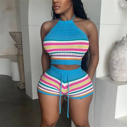 STRIPED TOP WITH SHORT