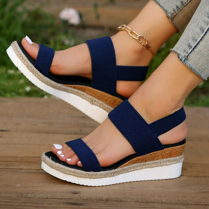 OPEN TOE WEDGE SANDALS