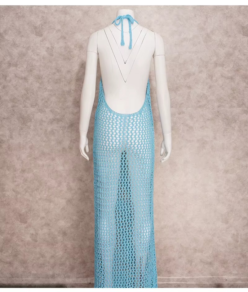 MESH SIDE-SPLIT COVER UP