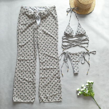 BIKINI + COVERUP PANT RESORT WEAR