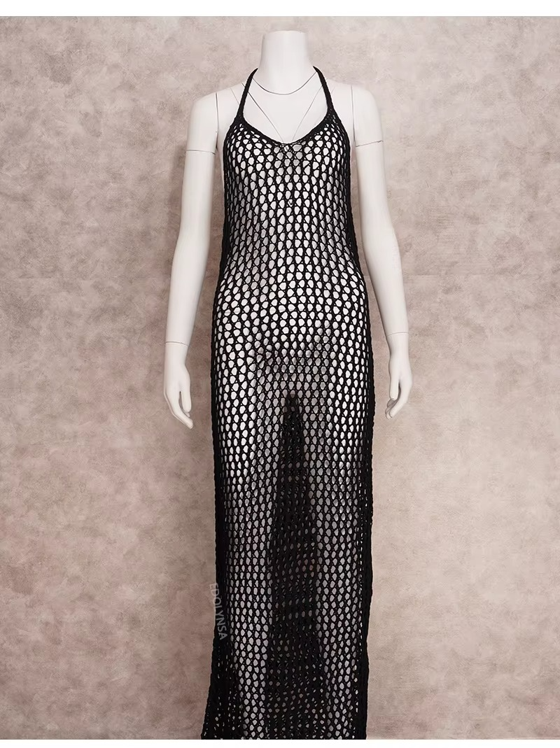 MESH SIDE-SPLIT COVER UP