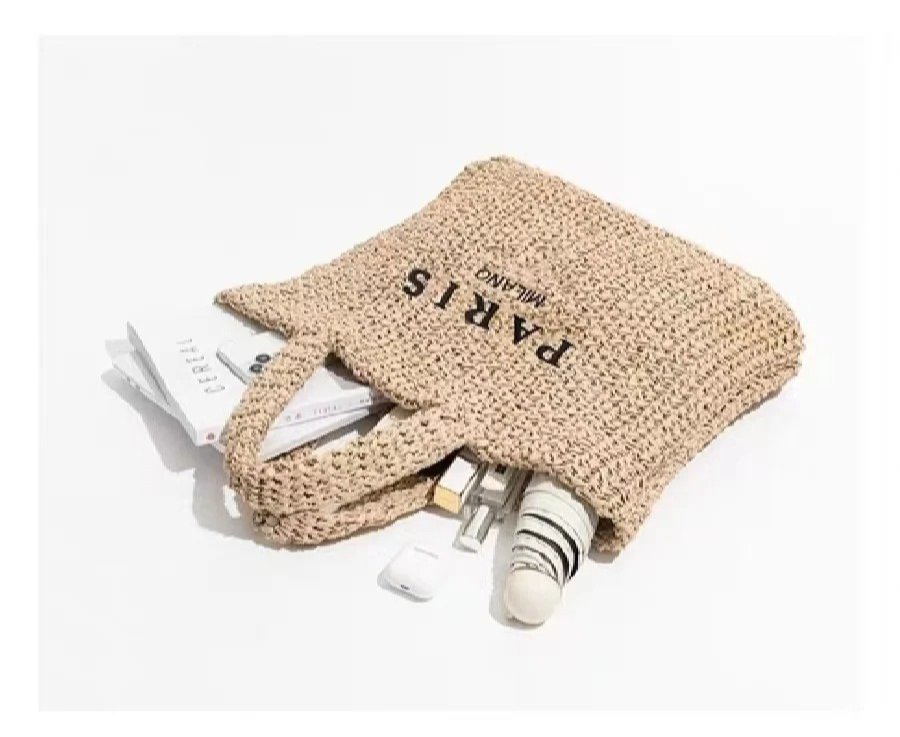 WIDE STRAW CARRY BAG