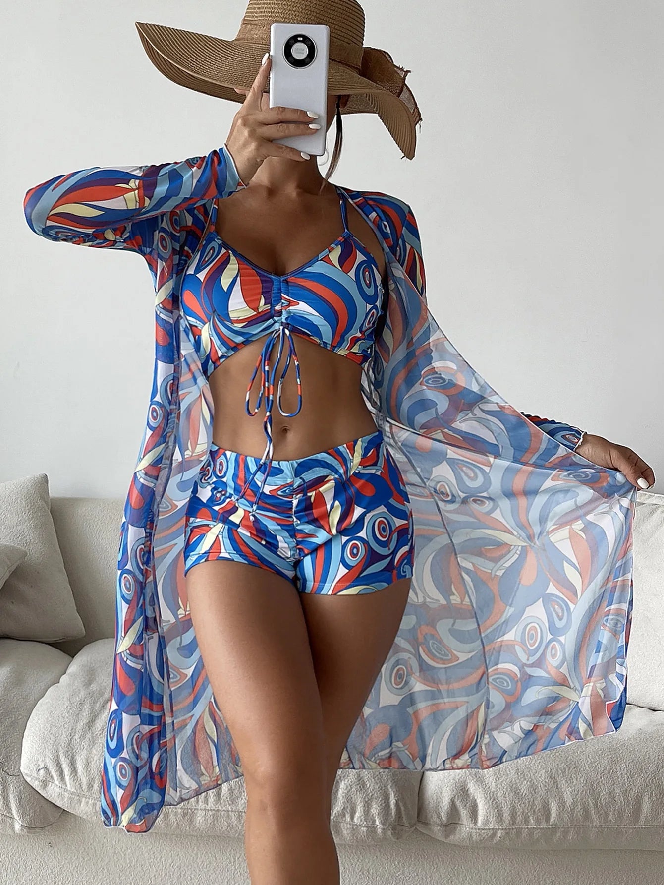 3-PIECE TROPICAL BEACHWEAR