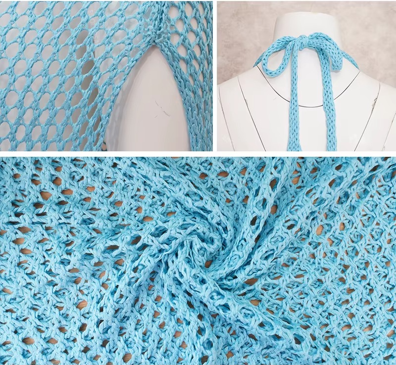 MESH SIDE-SPLIT COVER UP