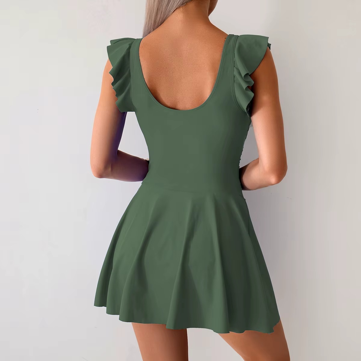 RUFFLE U-NECK BEACHWEAR
