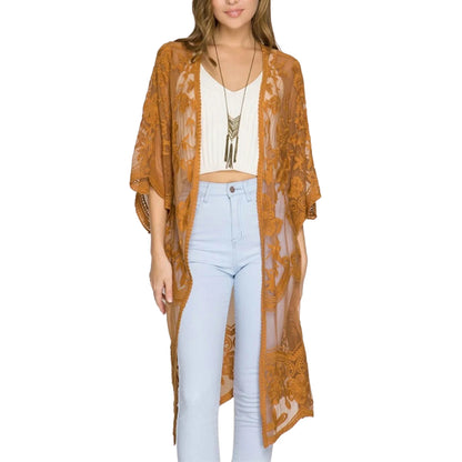 LACE 3/4 SLEEVE COVER-UP