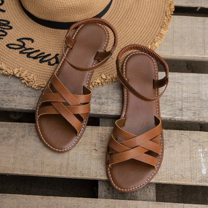 ROMAN STARP FLAT SANDALS