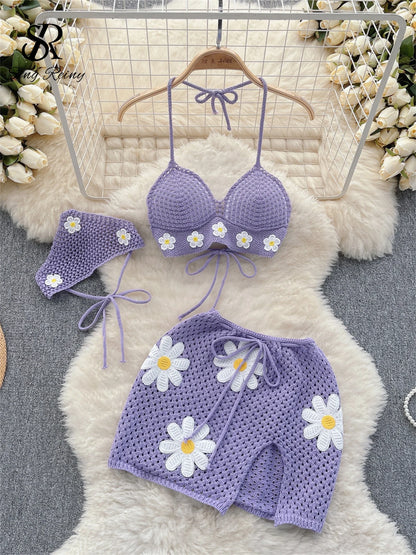 KNITTED TOP & MINI SKIRT