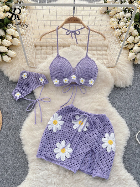 KNITTED TOP & MINI SKIRT