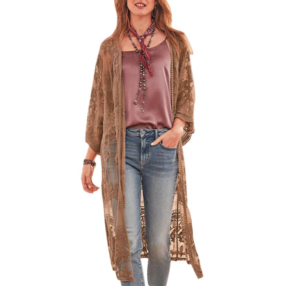 LACE 3/4 SLEEVE COVER-UP