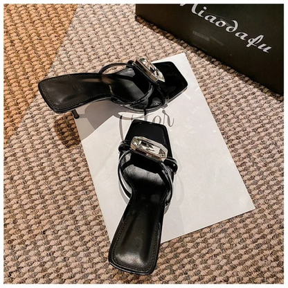 CRYSTAL SQUARE TOE LUX HEEL