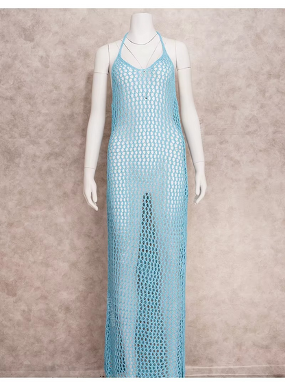 MESH SIDE-SPLIT COVER UP