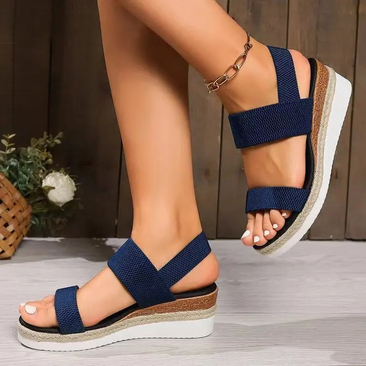 OPEN TOE WEDGE SANDALS