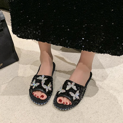 SEQUIN BUTTERFLY LUX SANDALS
