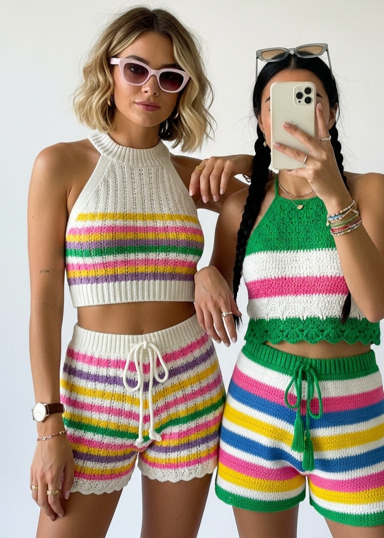 STRIPED TOP WITH SHORT